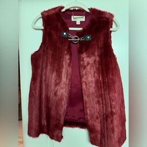 Micheal Kors Red Fur Vest